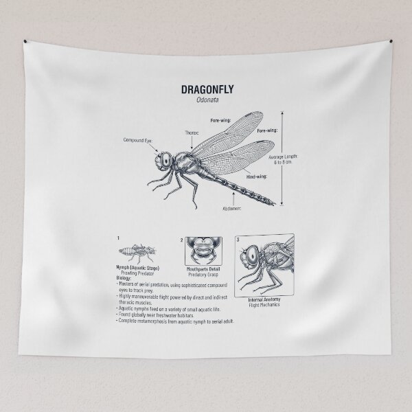 Item preview, Dragon Fly Scientific Anatomy Biology Animal Lover designed and sold by dian-rody-crest.
