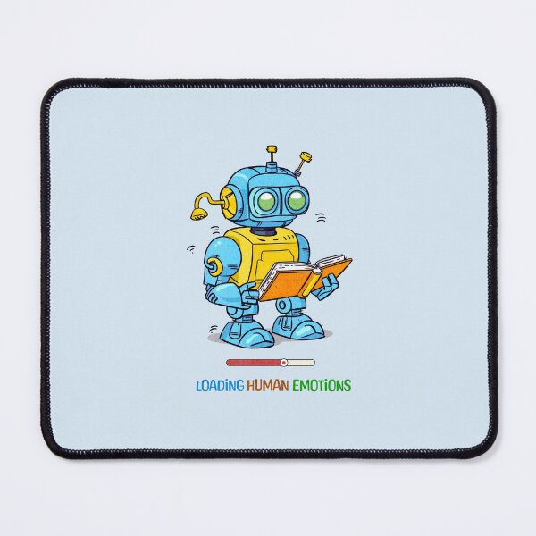 Item preview, Loading Human Emotions – Cute Robot Reading a Book designed and sold by Skaldcraft.