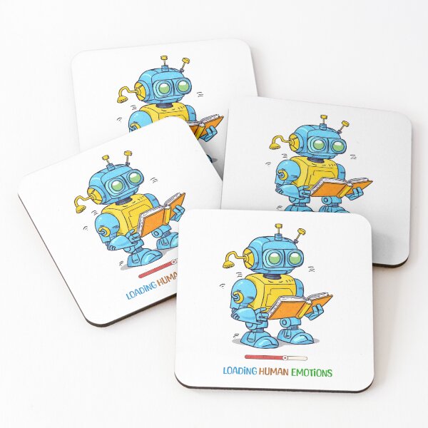 Item preview, Loading Human Emotions – Cute Robot Reading a Book designed and sold by Skaldcraft.