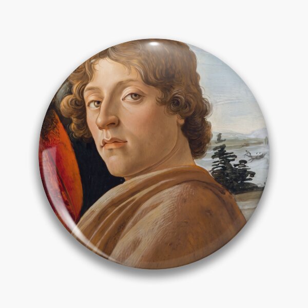 Item preview, Curly Haired Young Man Renaissance Portrait designed and sold by artofuniverse.