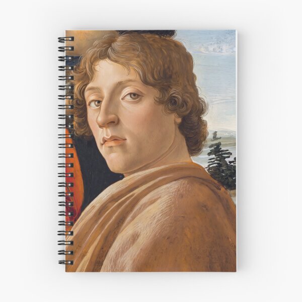 Item preview, Curly Haired Young Man Renaissance Portrait designed and sold by artofuniverse.