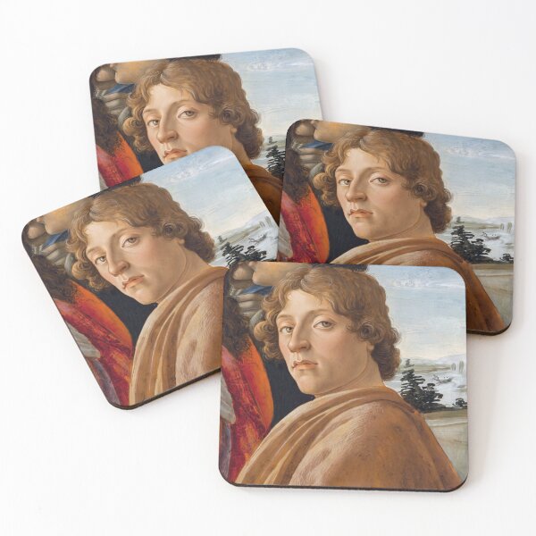 Item preview, Curly Haired Young Man Renaissance Portrait designed and sold by artofuniverse.
