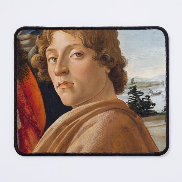 Item preview, Curly Haired Young Man Renaissance Portrait designed and sold by artofuniverse.