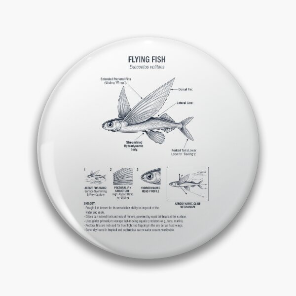 Item preview, Flying Fish Scientific Anatomy Biology Animal Lover designed and sold by dian-rody-crest.