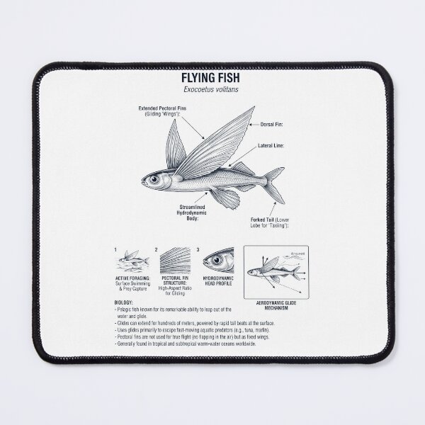 Item preview, Flying Fish Scientific Anatomy Biology Animal Lover designed and sold by dian-rody-crest.