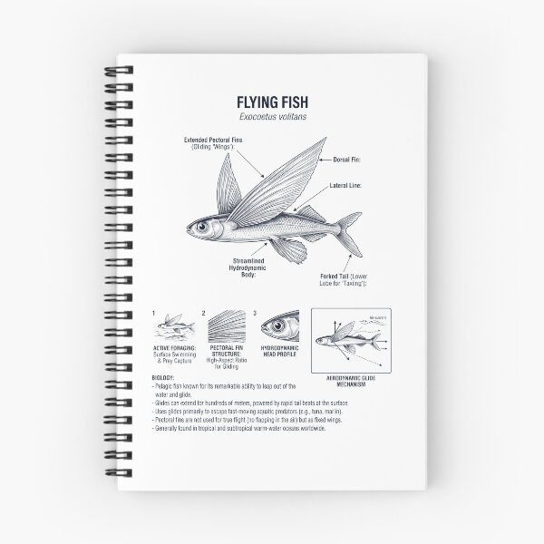 Item preview, Flying Fish Scientific Anatomy Biology Animal Lover designed and sold by dian-rody-crest.