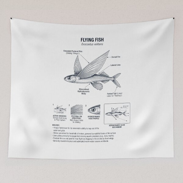 Item preview, Flying Fish Scientific Anatomy Biology Animal Lover designed and sold by dian-rody-crest.