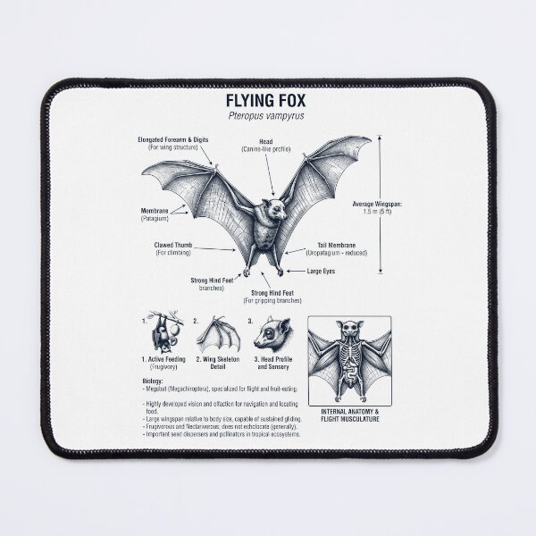 Item preview, Flying Fox Scientific Anatomy Biology Animal Lover designed and sold by dian-rody-crest.