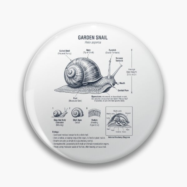 Item preview, Garden Snail Scientific Anatomy Biology Animal Lover designed and sold by dian-rody-crest.