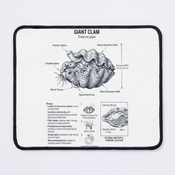 Item preview, Giant Clam Scientific Anatomy Marine Biology Animal Lover designed and sold by dian-rody-crest.