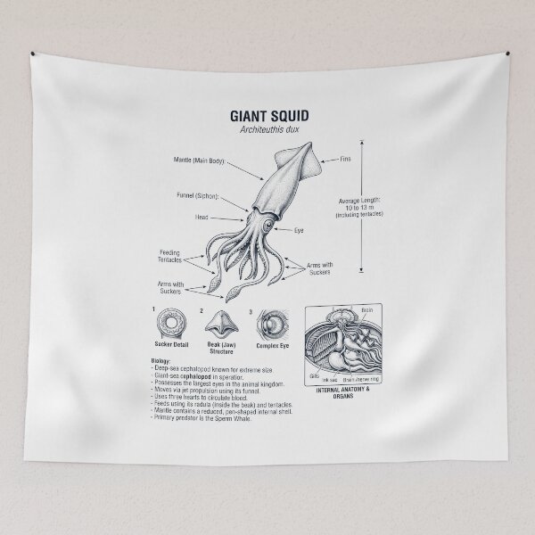 Item preview, Giant Squid Scientific Anatomy Marine Biology Animal Lover designed and sold by dian-rody-crest.