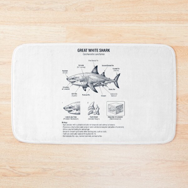 Item preview, Great White Shark Scientific Anatomy Marine Biology Animal Lover designed and sold by dian-rody-crest.
