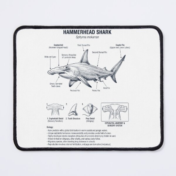 Item preview, Hammerhead Shark Scientific Anatomy Biology Animal Lover designed and sold by dian-rody-crest.