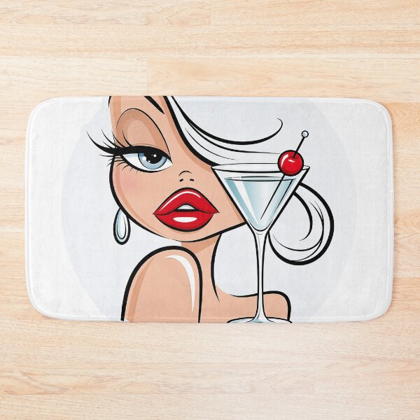 Item preview, fashionable cartoon girl holding a martini glass designed and sold by TanyaLovus.