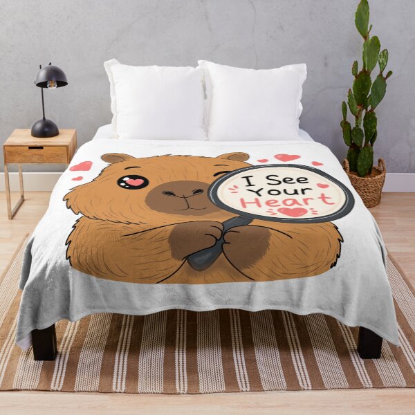 Item preview, I See Your Heart - Cute Capybara in Love with a Magnifying Glass designed and sold by FennyWijayaMomo.