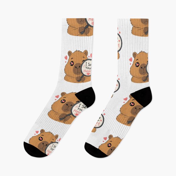 Item preview, I See Your Heart - Cute Capybara in Love with a Magnifying Glass designed and sold by FennyWijayaMomo.