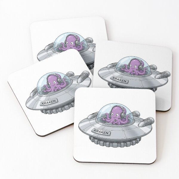 Item preview, Kraken UFO Octopus Pilot Retro Spaceship Sticker designed and sold by octozap.
