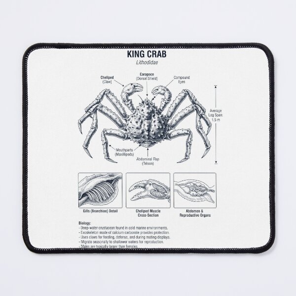 Item preview, King Crab Scientific Anatomy Biology Animal Lover designed and sold by dian-rody-crest.