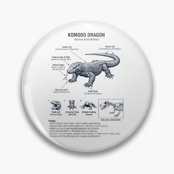 Item preview, Komodo Dragon Scientific Anatomy Biology Animal Lover designed and sold by dian-rody-crest.