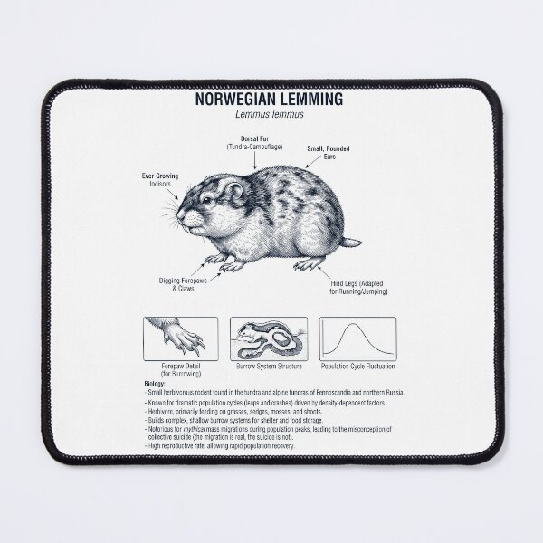 Item preview, Lemming Scientific Anatomy Biology Animal Lover designed and sold by dian-rody-crest.