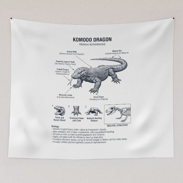 Item preview, Komodo Dragon Scientific Anatomy Biology Animal Lover designed and sold by dian-rody-crest.