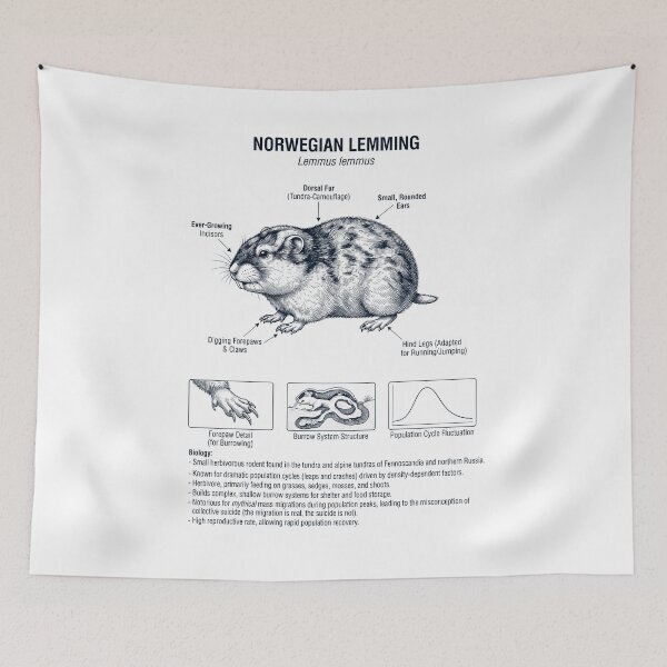 Item preview, Lemming Scientific Anatomy Biology Animal Lover designed and sold by dian-rody-crest.