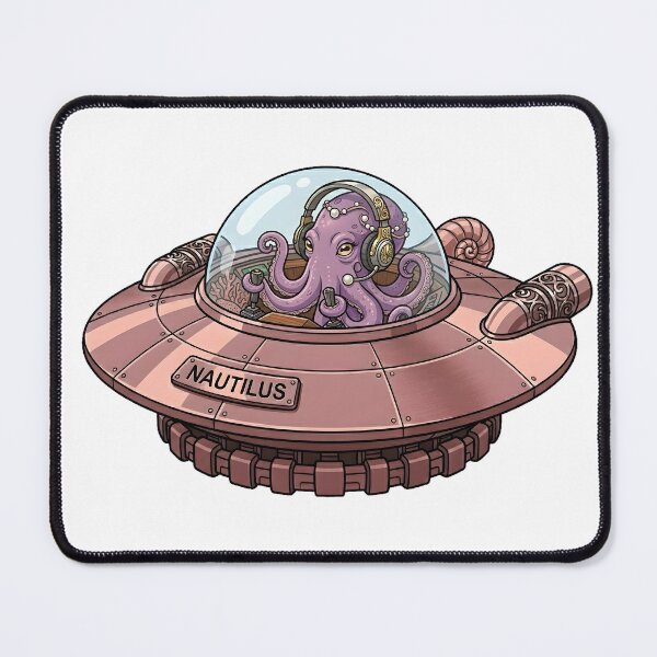 Item preview, Nautilus Female Octopus Pilot Rose Gold UFO Sticker designed and sold by octozap.