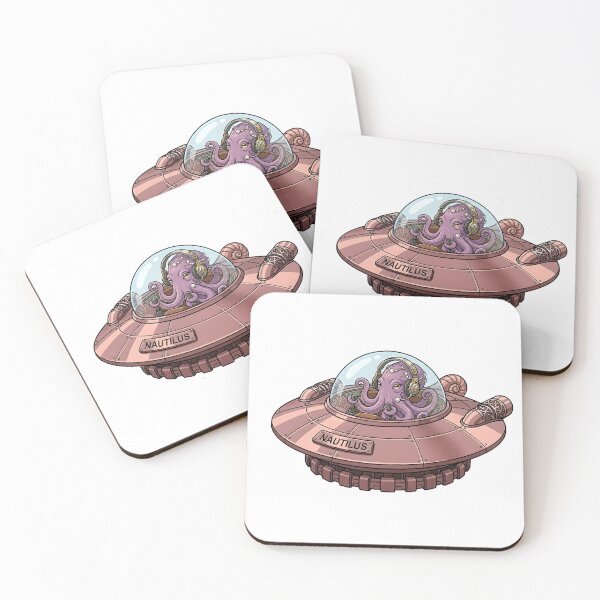 Item preview, Nautilus Female Octopus Pilot Rose Gold UFO Sticker designed and sold by octozap.