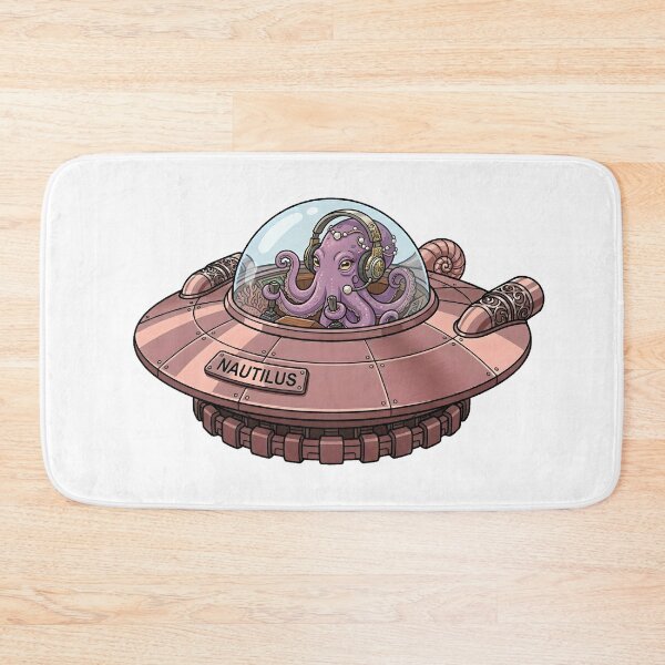 Item preview, Nautilus Female Octopus Pilot Rose Gold UFO Sticker designed and sold by octozap.