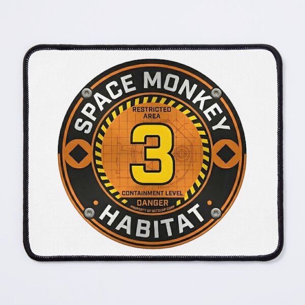 Item preview, Space Monkey Habitat 3 Restricted Area Sign designed and sold by octozap.
