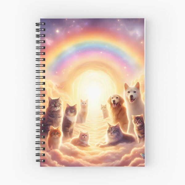 Item preview, Rainbow Bridge Pet Memorial - Cats and Dogs in Heavenly Clouds Artwork designed and sold by Sybille-Yates.