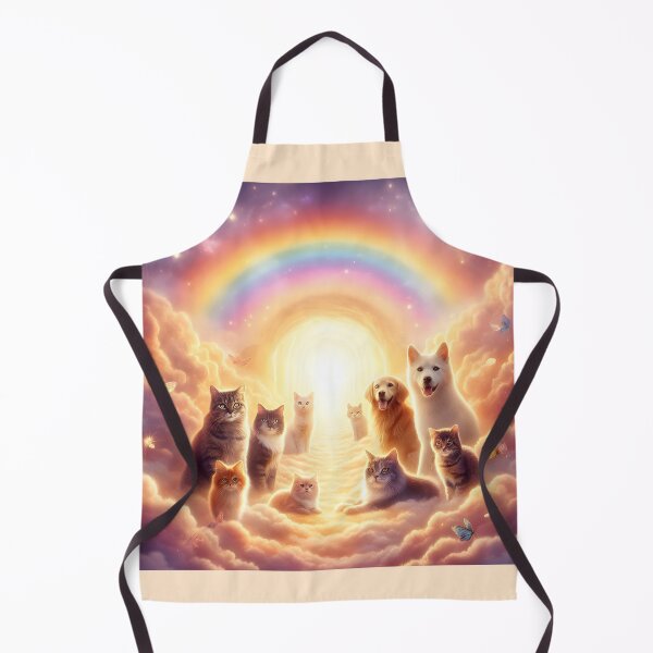 Item preview, Rainbow Bridge Pet Memorial - Cats and Dogs in Heavenly Clouds Artwork designed and sold by Sybille-Yates.