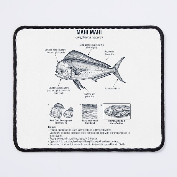 Item preview, Mahi Mahi Scientific Anatomy Biology Animal Lover designed and sold by dian-rody-crest.