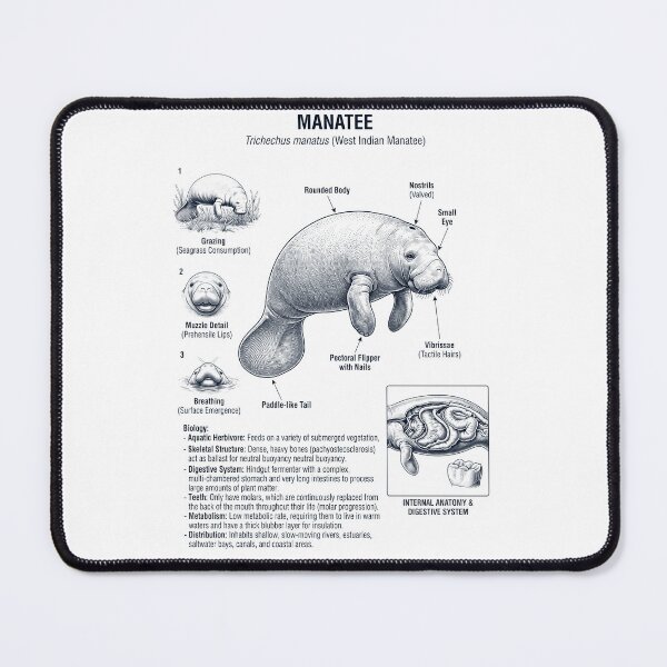 Item preview, Manatee Scientific Anatomy Biology Animal Lover designed and sold by dian-rody-crest.