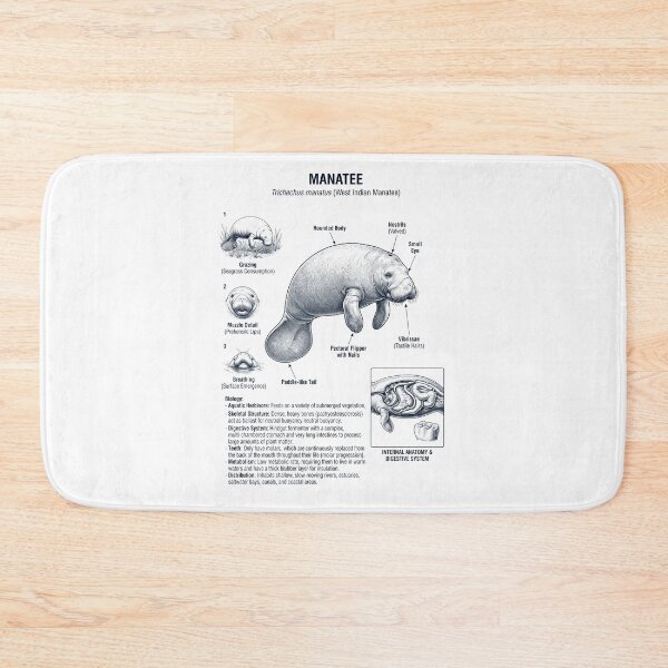 Item preview, Manatee Scientific Anatomy Biology Animal Lover designed and sold by dian-rody-crest.