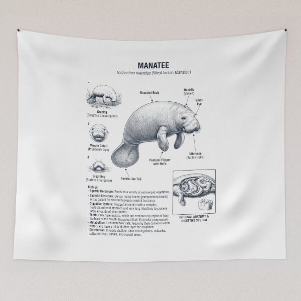Item preview, Manatee Scientific Anatomy Biology Animal Lover designed and sold by dian-rody-crest.