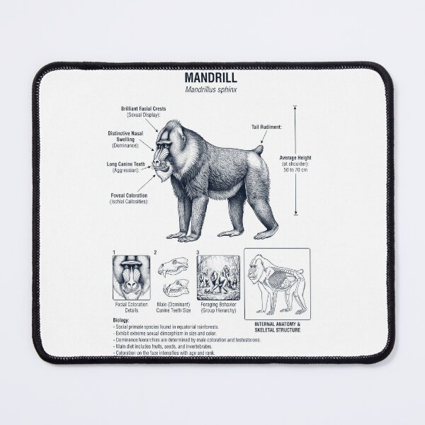 Item preview, Mandrill Scientific Anatomy Biology Animal Lover designed and sold by dian-rody-crest.