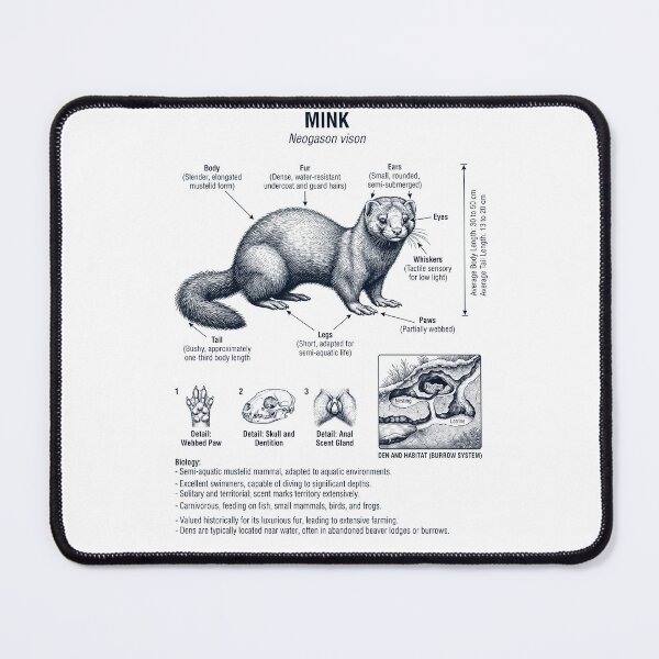 Item preview, Mink Scientific Anatomy Biology Animal Lover designed and sold by dian-rody-crest.