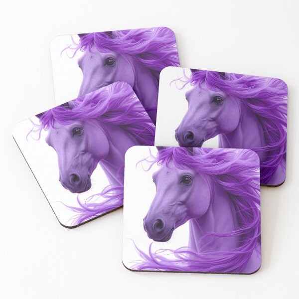 Item preview, Purple Horse Portrait – Fantasy Equestrian Wall Art | Vibrant Horse Illustration designed and sold by WishaArts.