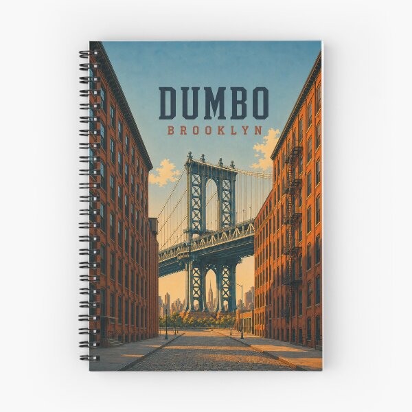 Item preview, DUMBO Brooklyn Manhattan Bridge Retro Travel Poster designed and sold by PopChaosStudio.