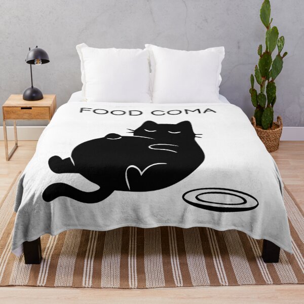Item preview, Food Coma Funny Black Cat Sticker designed and sold by FUEGO & NOX.