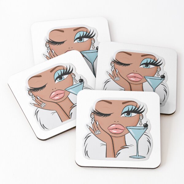 Item preview, fashionable cartoon girl holding a martini glass designed and sold by TanyaLovus.