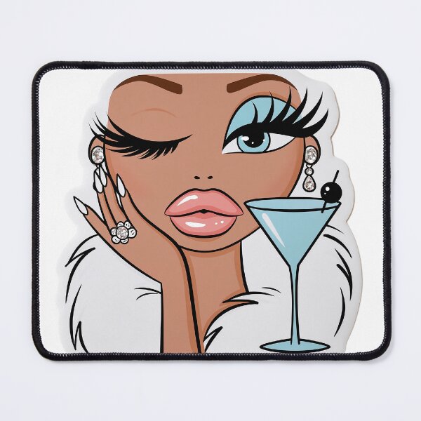 Item preview, fashionable cartoon girl holding a martini glass designed and sold by TanyaLovus.