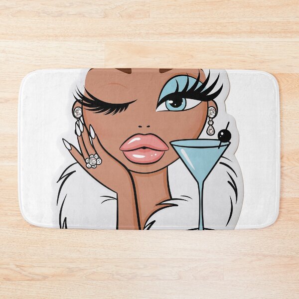 Item preview, fashionable cartoon girl holding a martini glass designed and sold by TanyaLovus.