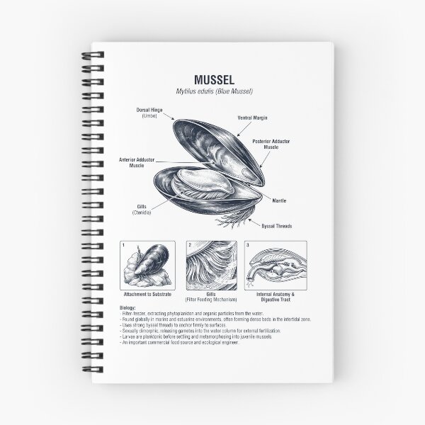 Item preview, Mussel Scientific Anatomy Biology Animal Lover designed and sold by dian-rody-crest.