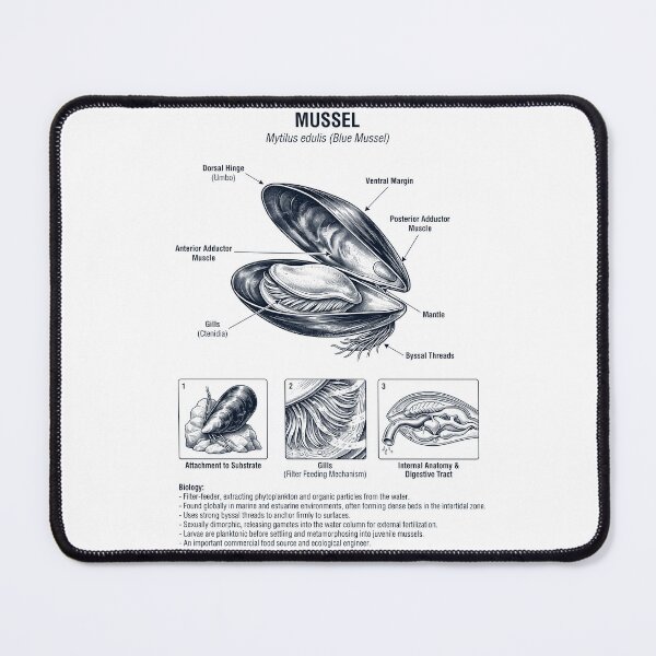 Item preview, Mussel Scientific Anatomy Biology Animal Lover designed and sold by dian-rody-crest.