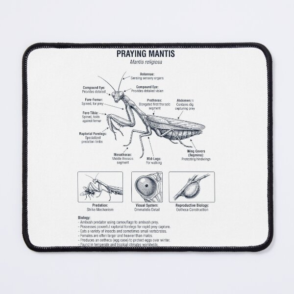 Item preview, Praying Mantis Scientific Anatomy Biology Animal Lover designed and sold by dian-rody-crest.