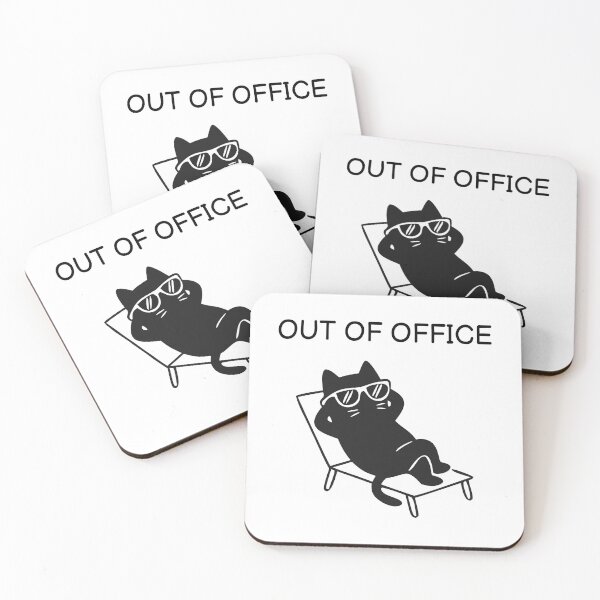 Item preview, Out of Office Funny Black Cat Sticker designed and sold by FUEGO & NOX.