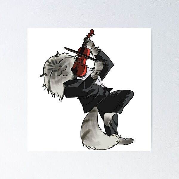 Item preview, Cat Playing Violin designed and sold by FourLeggedArt.