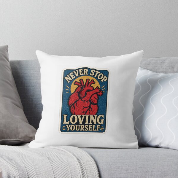 Item preview, Never Stop Loving Yourself Anatomical Heart Motivational Sticker designed and sold by CosmoMerchStore.